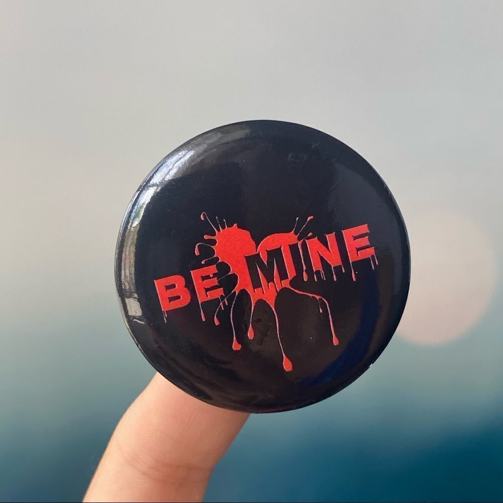 Be Mine Black Round Pin/ Button